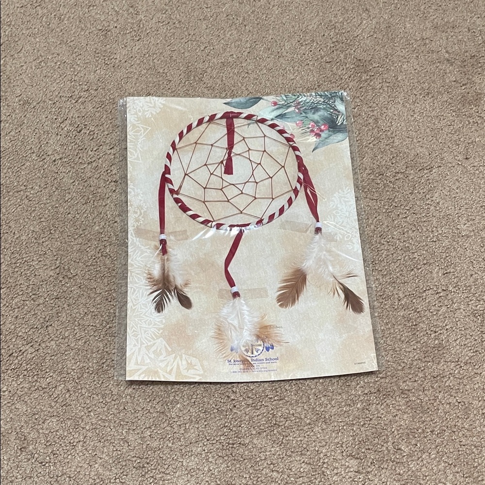 Dreamcatcher Wall Art with Red and Brown Accents